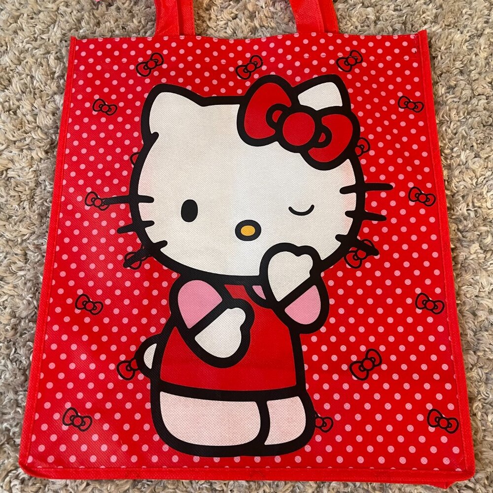 Hello Kitty Tote Bag Lot of 3 Pink Red Sanrio Reusable Shopper Bags - Picture 7 of 8